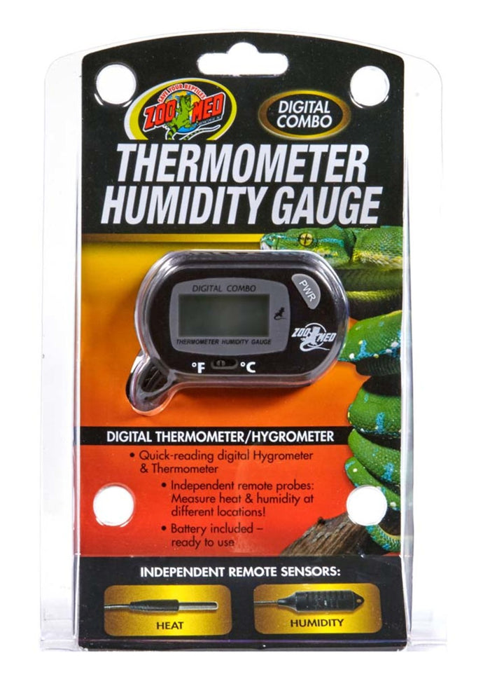 Zoo Med Dual Thermometer Humidity Gauge with Probes