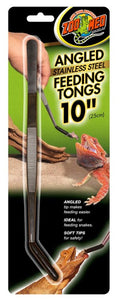 Zoo Med Angled Stainless Steel Feeding Tong Black, Silver, 10 inch